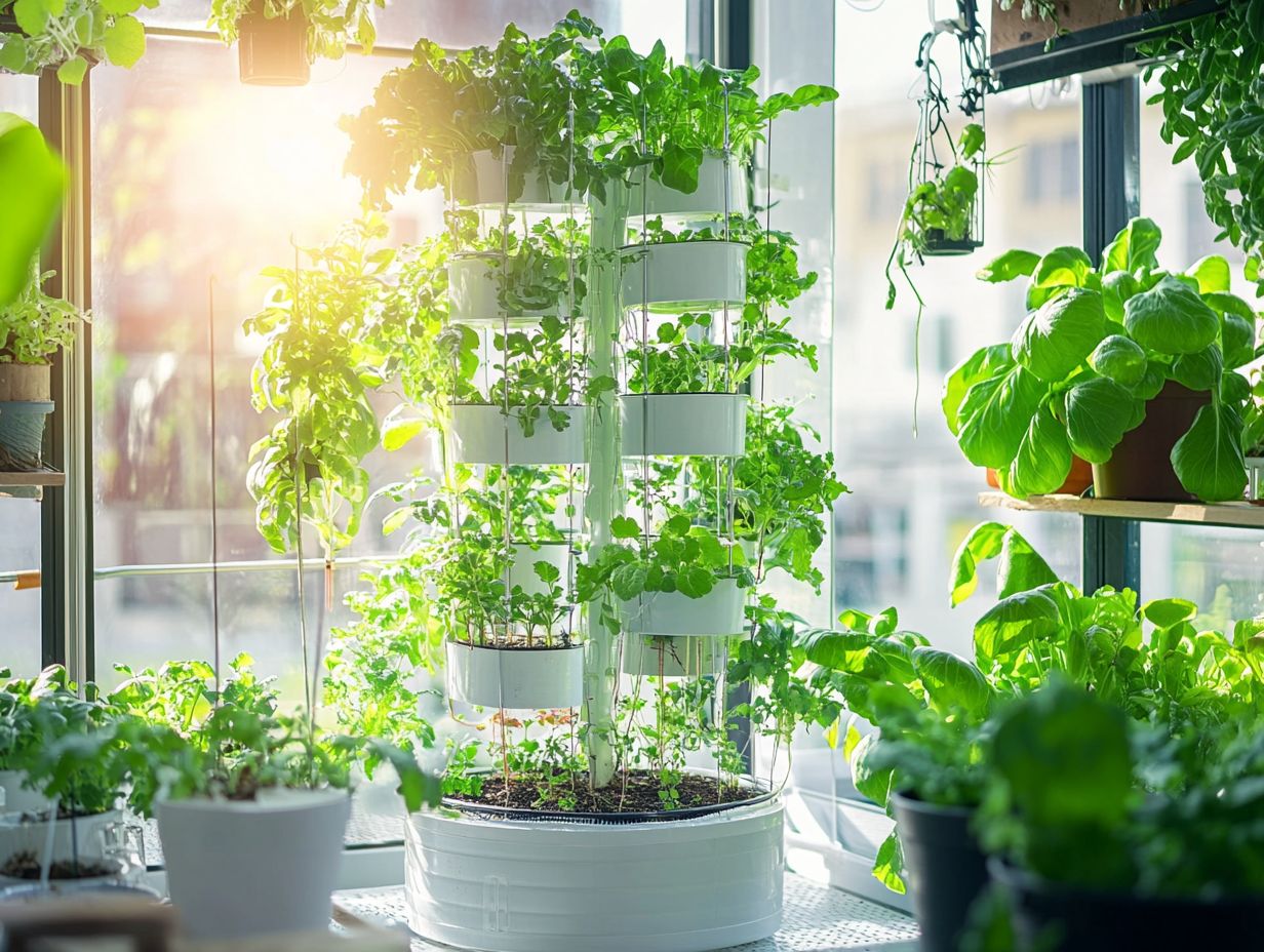 Infographic illustrating the benefits of hydroponic gardening for sustainable food production