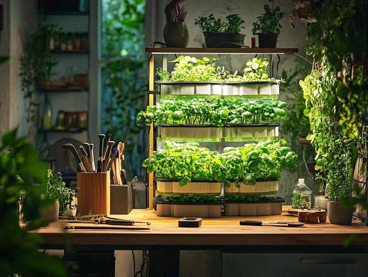 Brightly lit hydroponic garden showcasing effective lighting techniques