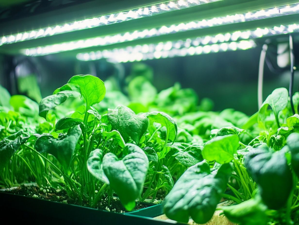 Healthy hydroponic spinach plants thriving in a nutrient-rich environment