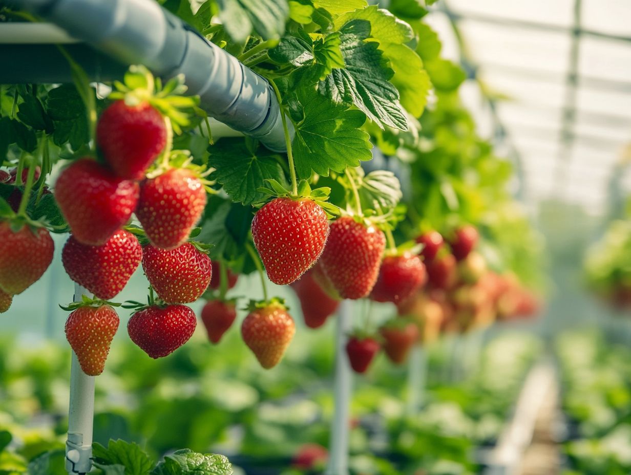 Illustration of Nutrient Film Technique Systems for hydroponic strawberry cultivation