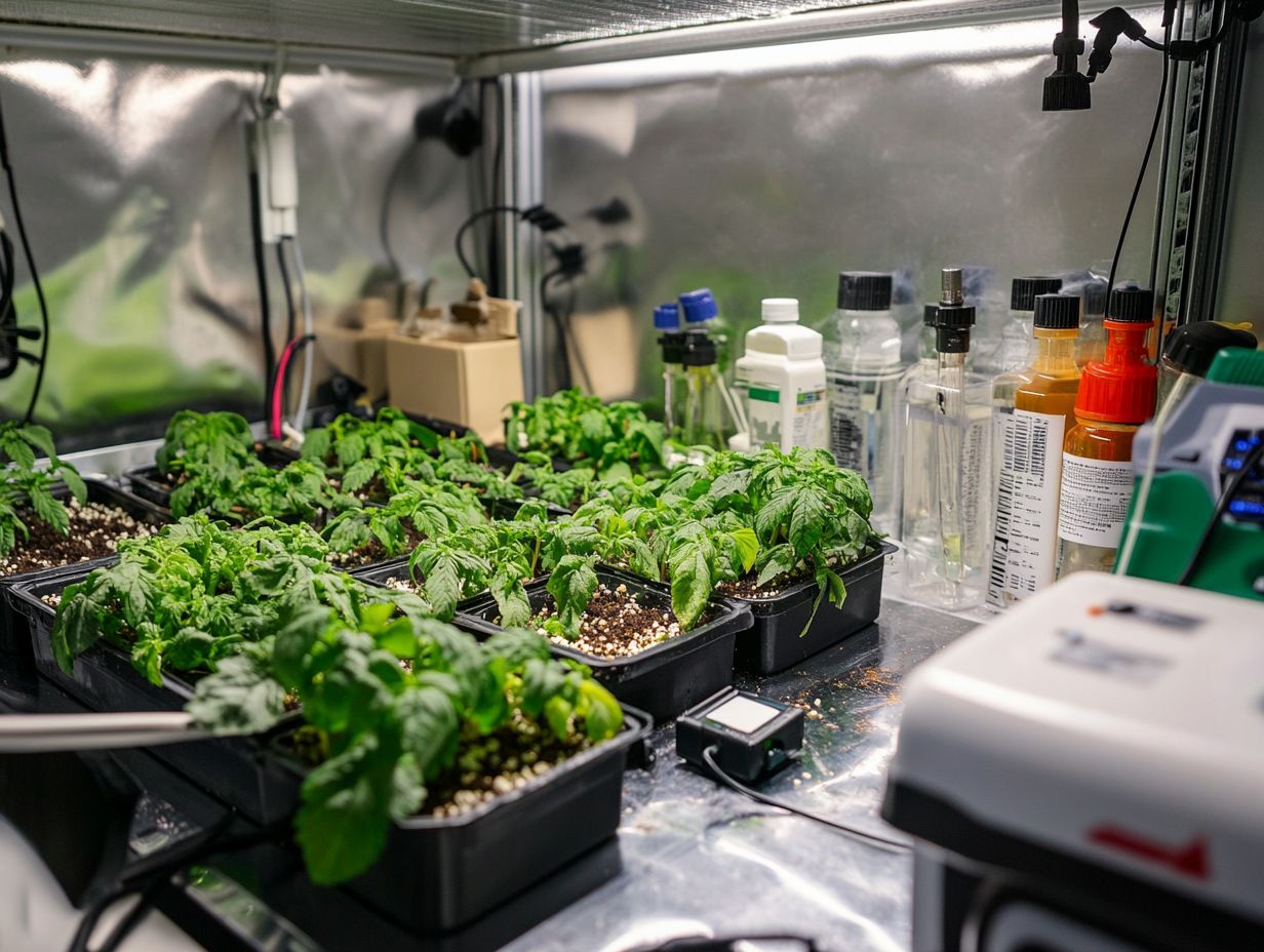 Image illustrating pH imbalance effects on hydroponic plants.