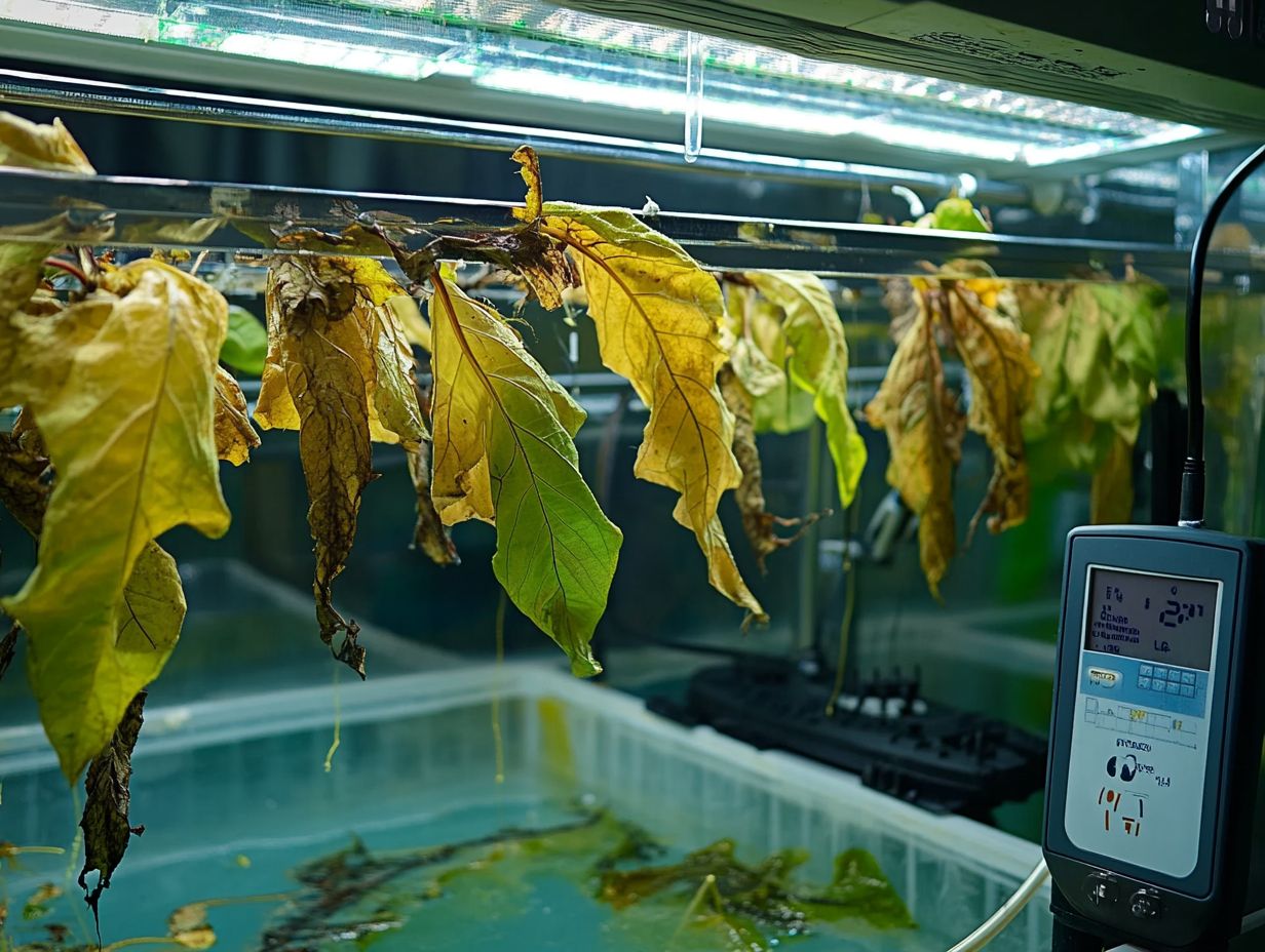 Illustration of pH levels' impact on hydroponic plants