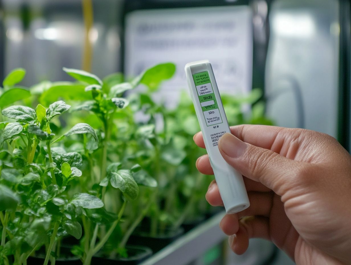 Visual guide for identifying and correcting nutrient deficiencies in hydroponic systems.