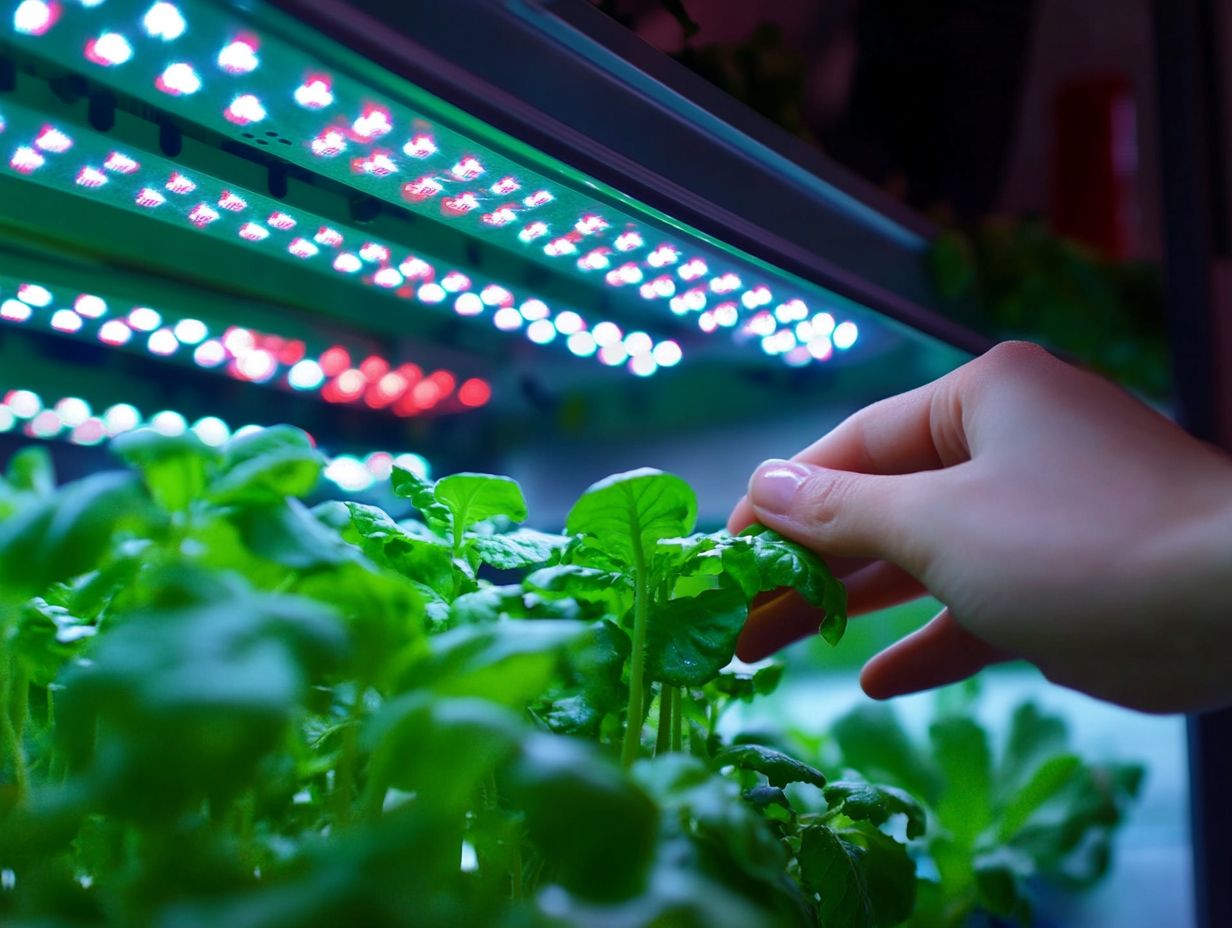 Image illustrating adjustments for light intensity in hydroponics