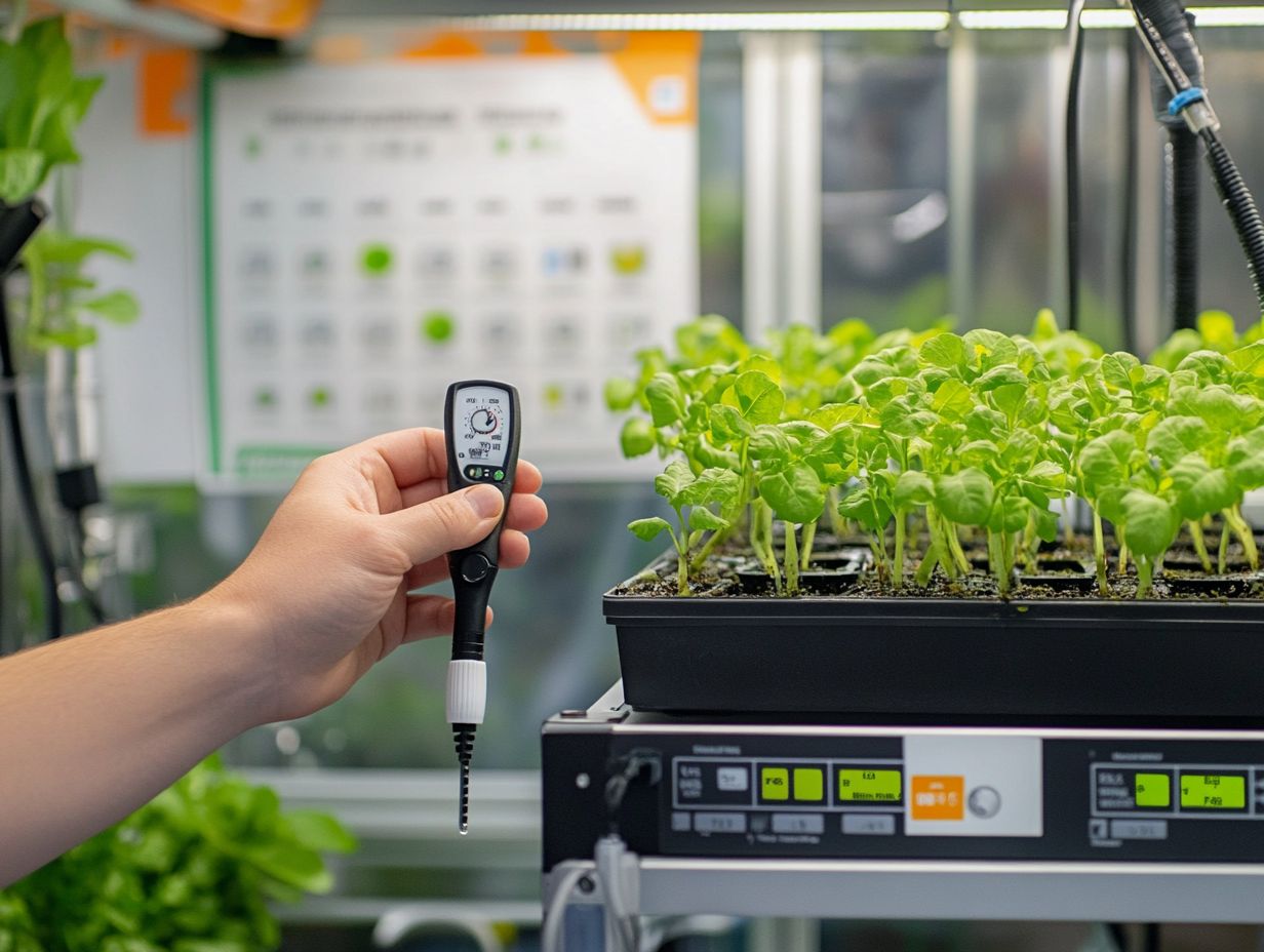 Illustration of tools and techniques for troubleshooting hydroponics