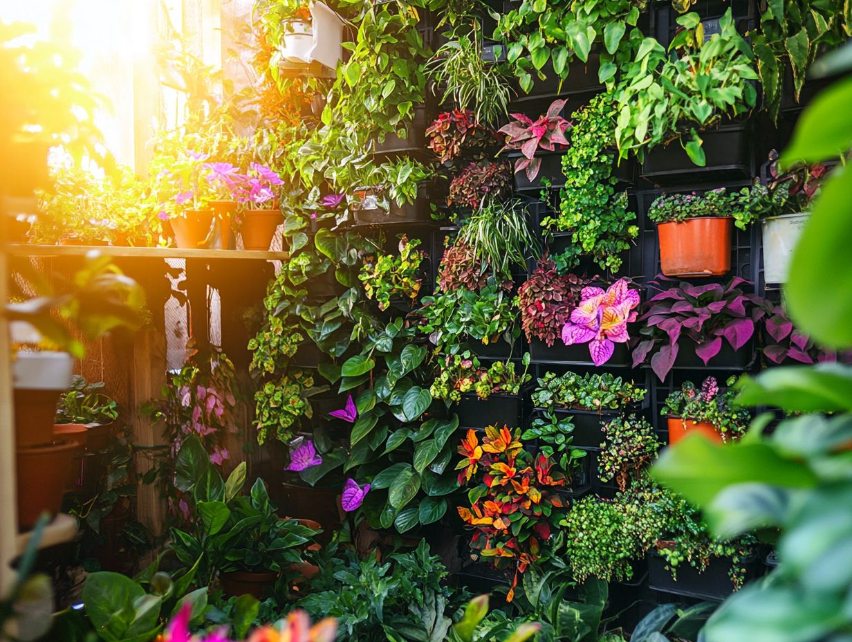 Fresh strawberries thriving in a vertical garden