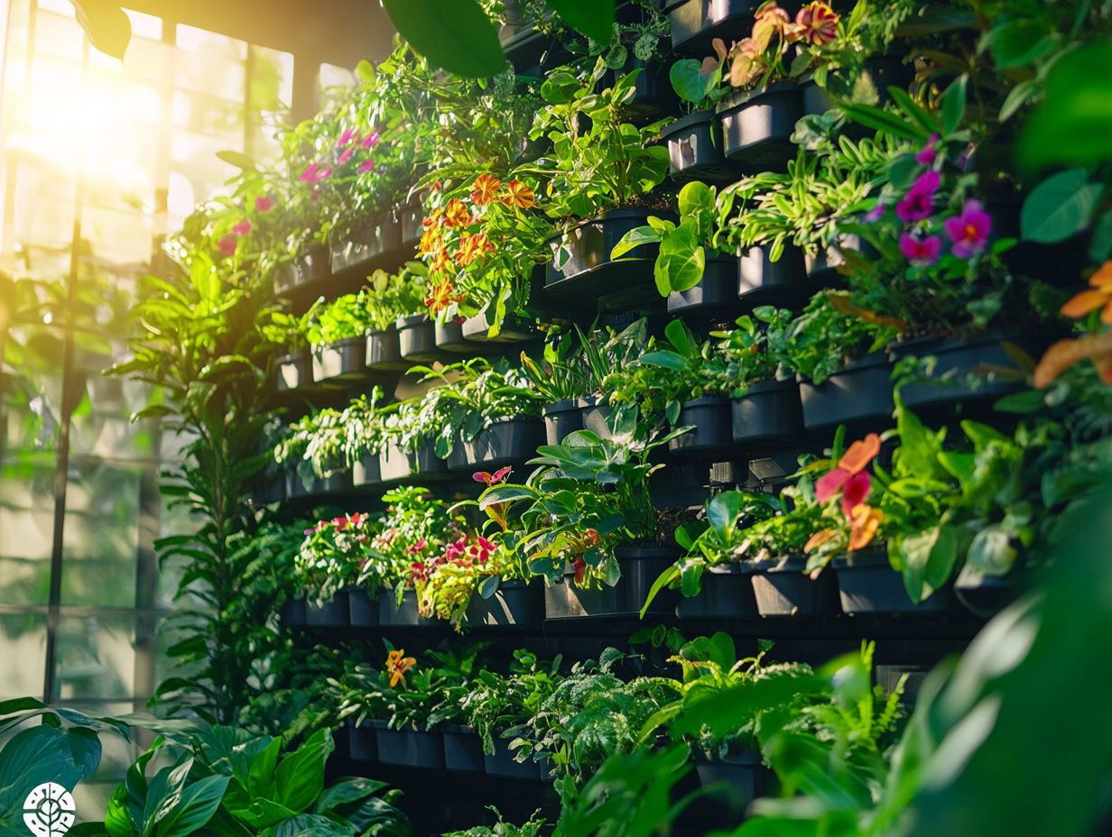 Fresh Kale Growing in a Vertical Garden