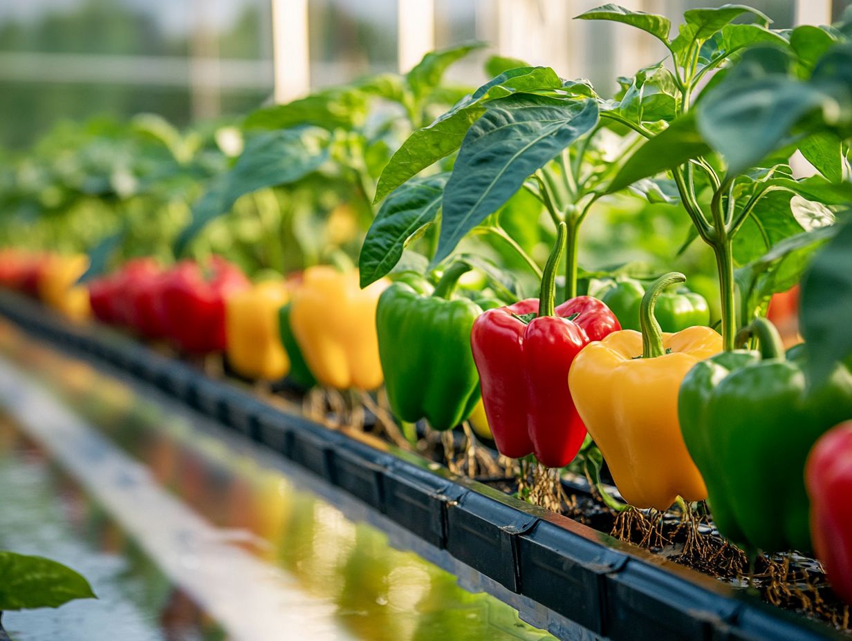 Illustration of best practices for growing peppers in a hydroponic system