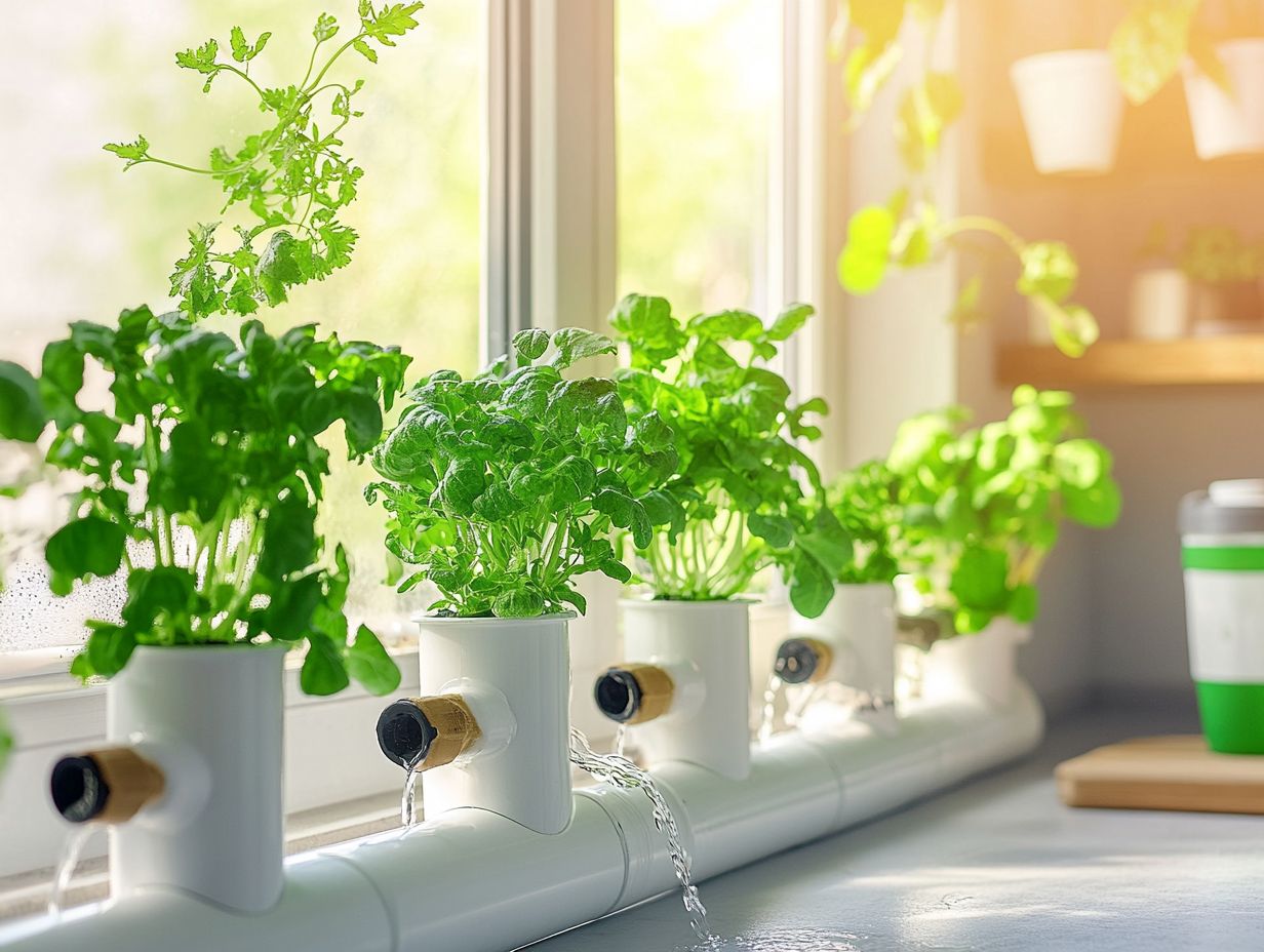 An illustration showing various types of hydroponic systems