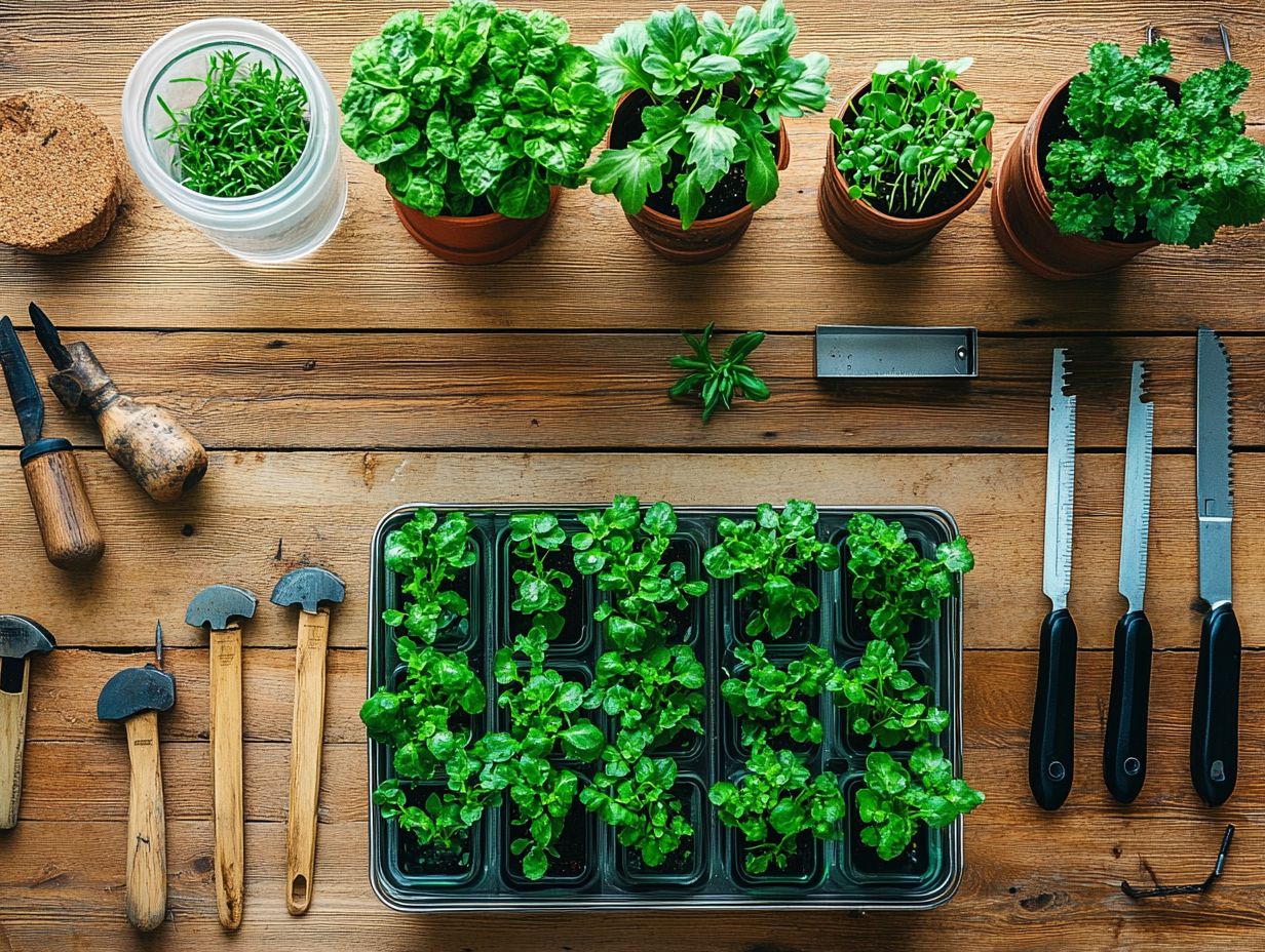 Visual guide for materials and tools needed for hydroponic systems