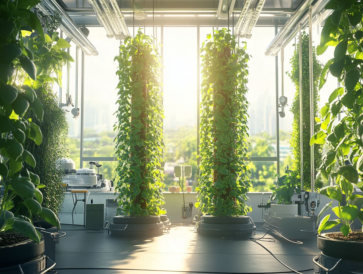 Image of hydroponic systems working indoors