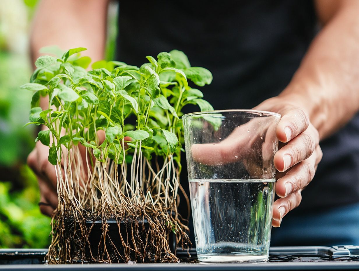 Visual representation of key takeaways for using water in hydroponics