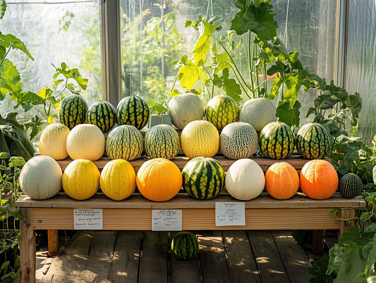 Illustration of preferred melon sizes and shapes for hydroponic gardens