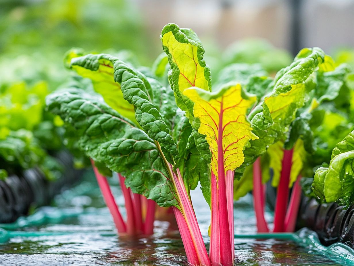 Hydroponic system for growing chard