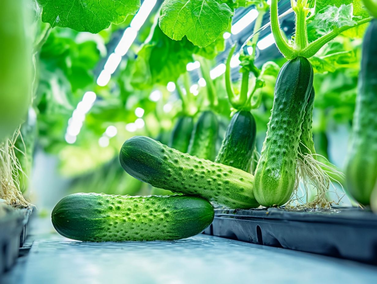 Illustration of key takeaways for growing cucumbers hydroponically.