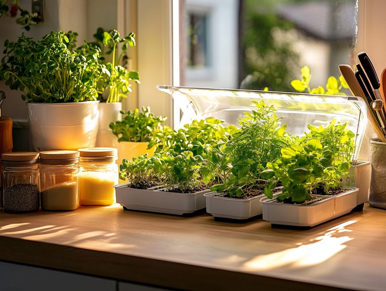 A beautiful hydroponic garden in a kitchen