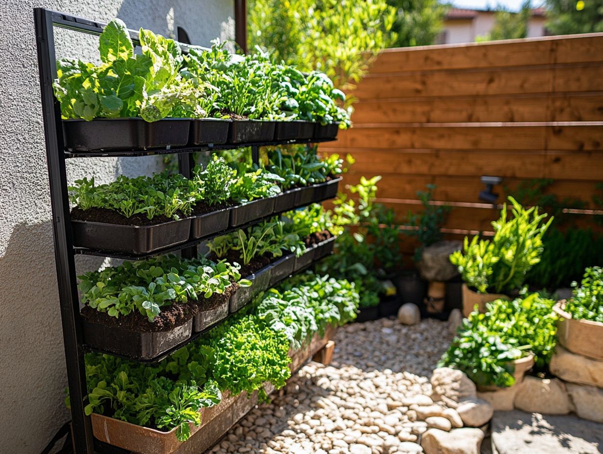 A thriving small yard hydroponic garden in action!