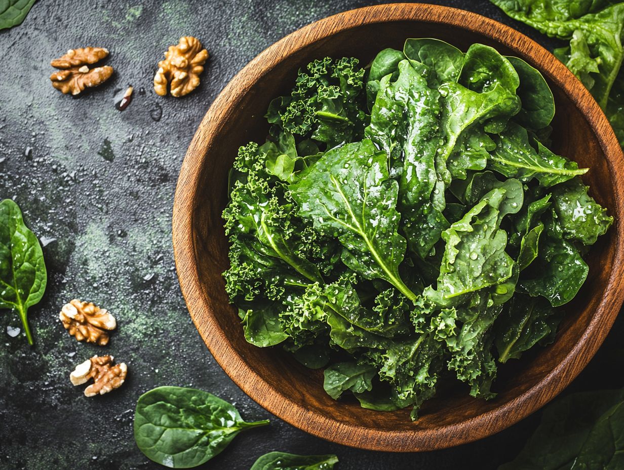 A colorful assortment of leafy greens showcasing their nutritional benefits.