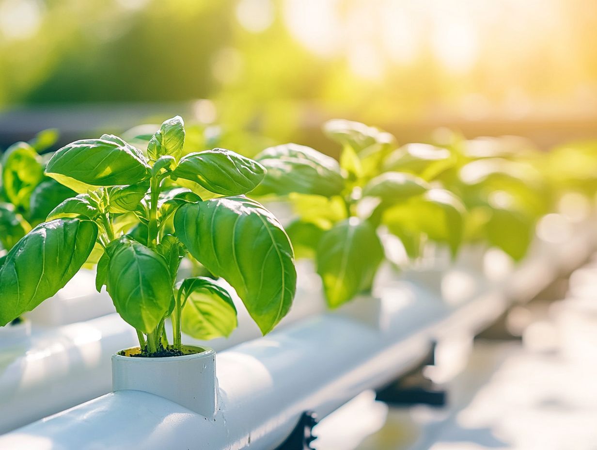 Hydroponic basil growth comparison