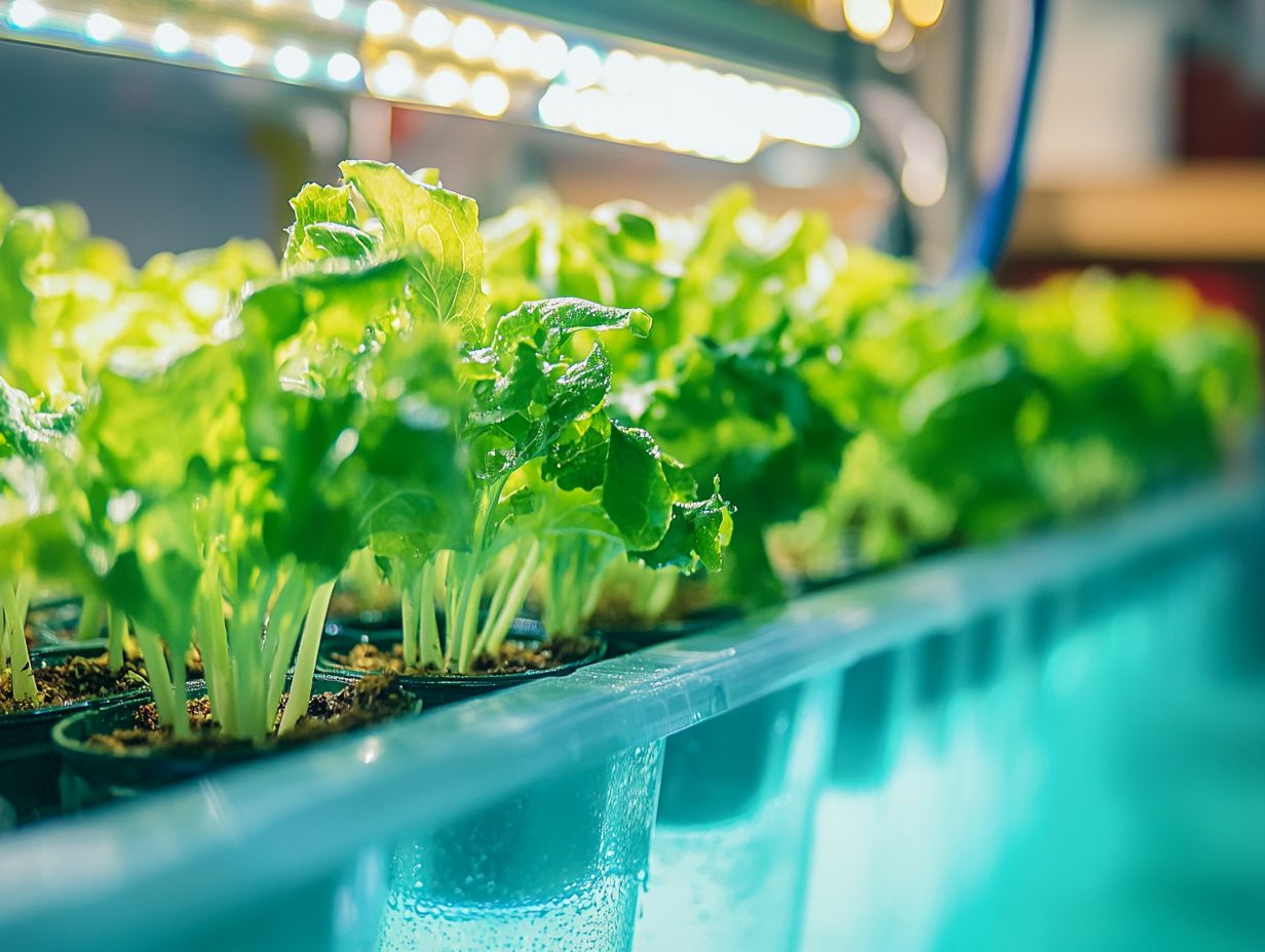 Illustration showing the benefits of hydroponic gardening techniques