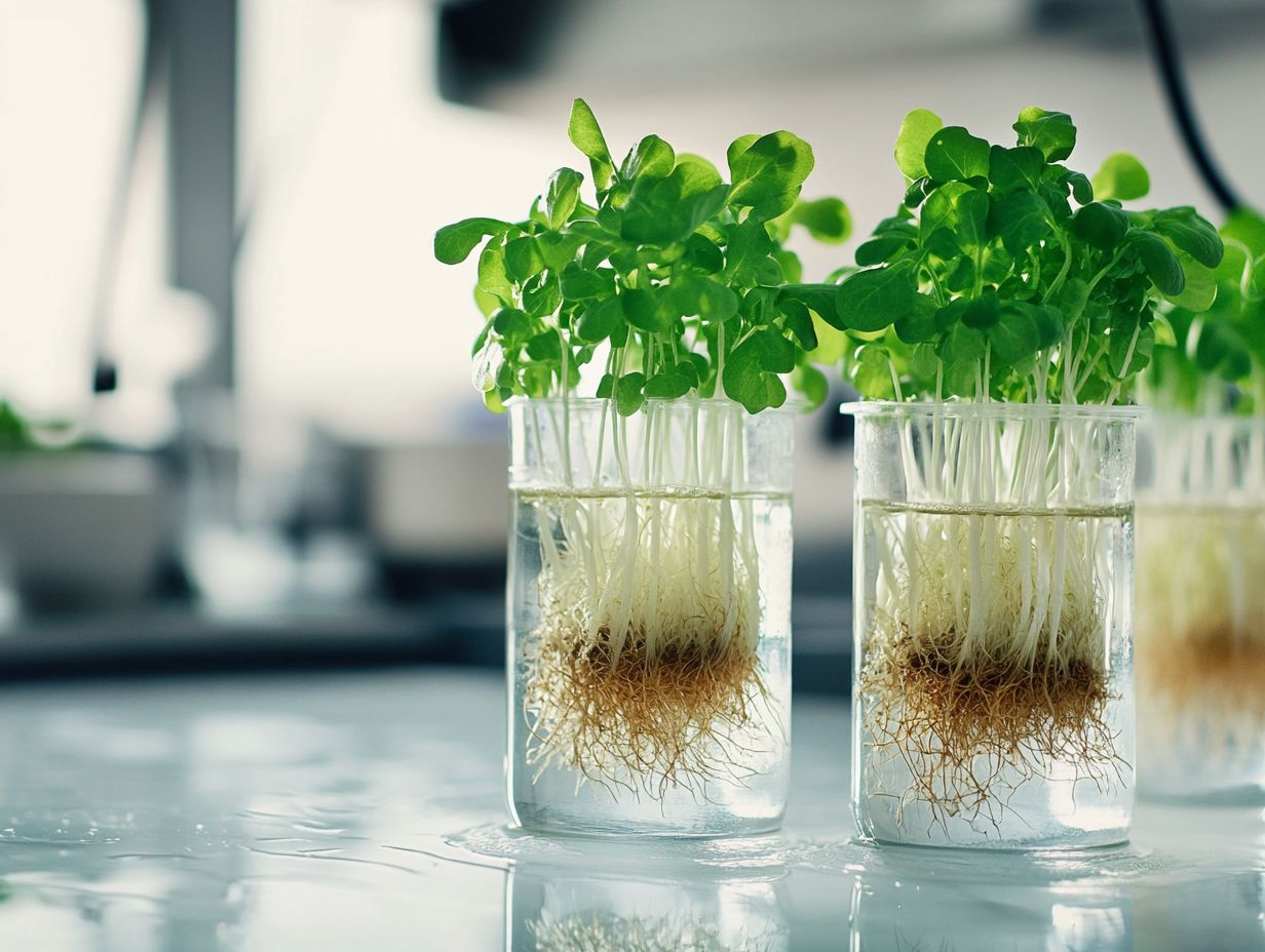 Illustration of nutrient absorption in hydroponics