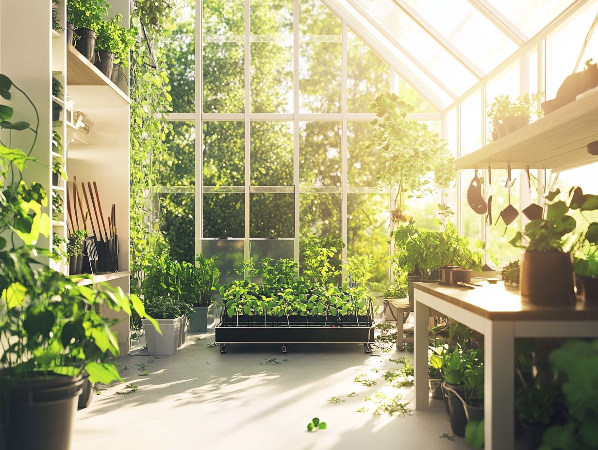 Image illustrating hydroponic greenhouse steps