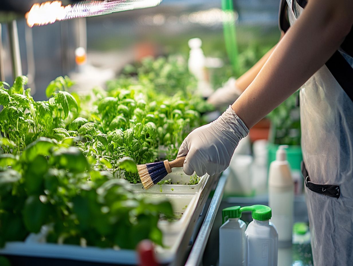 Illustration of essential hydroponic cleaning practices