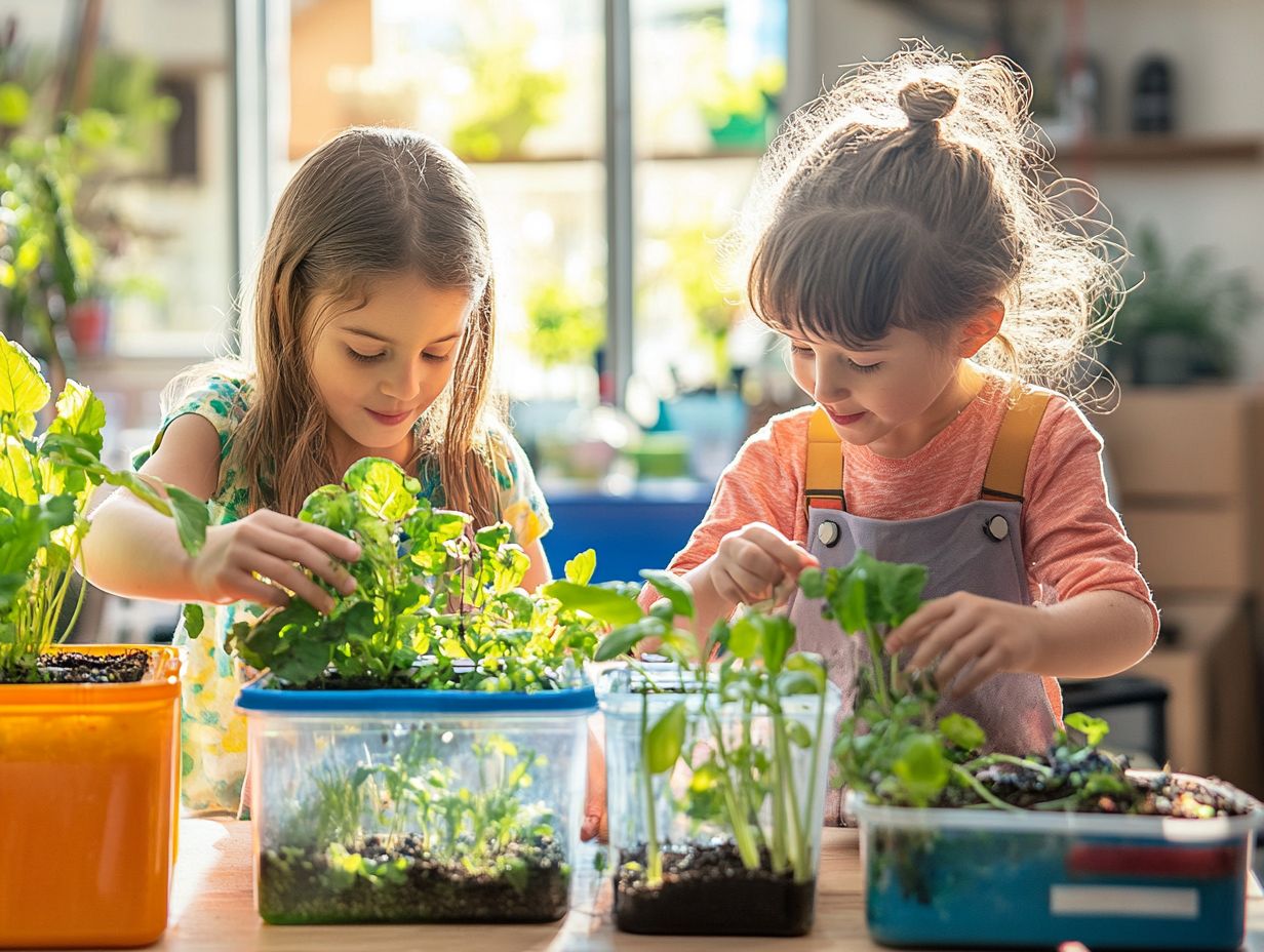 Image illustrating key takeaways of hydroponic gardening for kids.