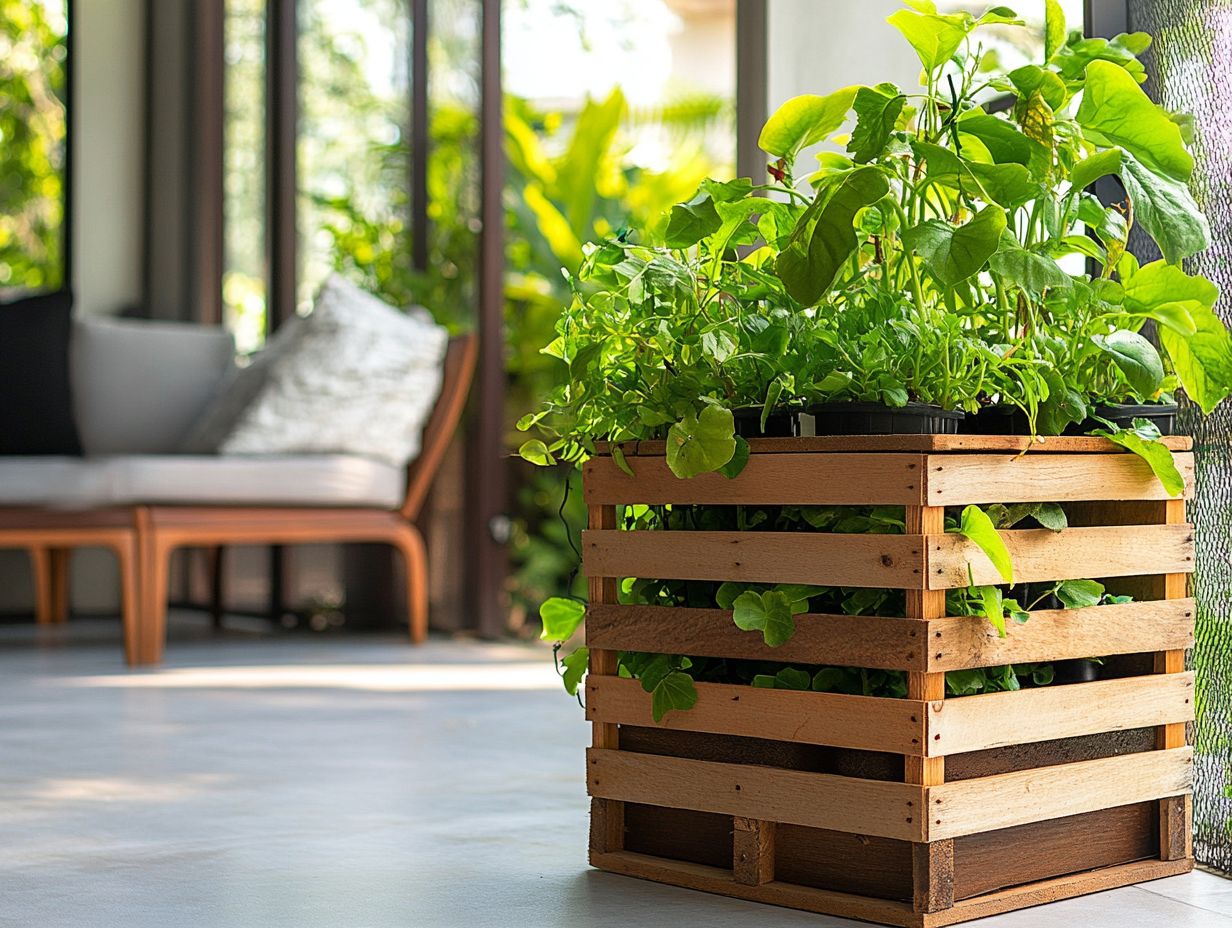 An instructional image showing steps to create a hydroponic garden using crates