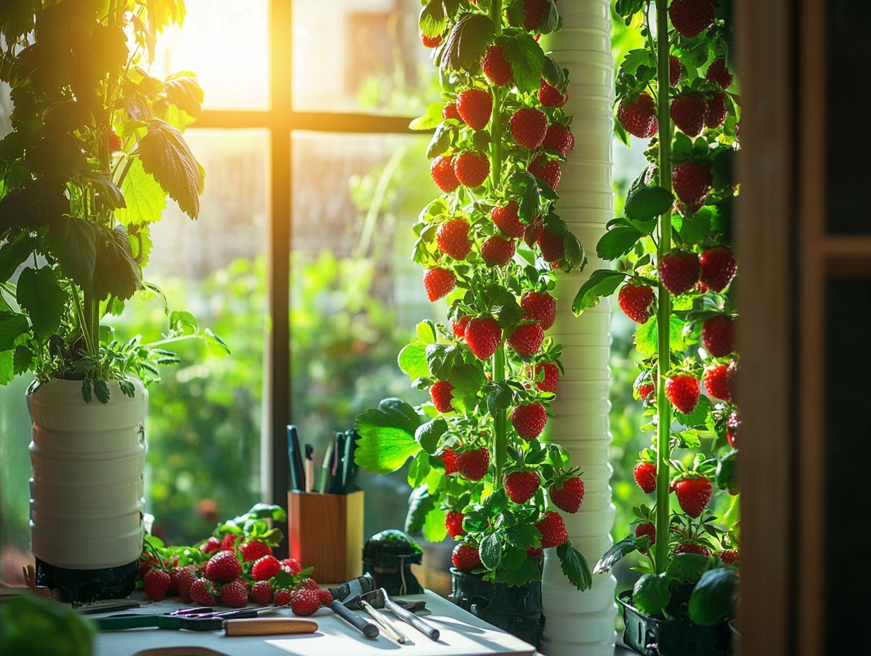 Diagram of a hydroponic strawberry system