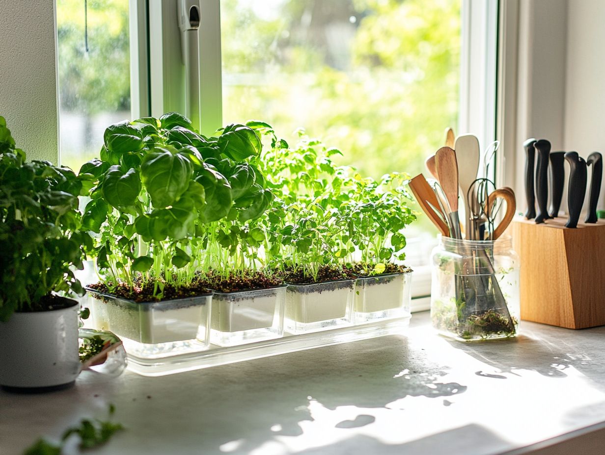 Image showing tips for selecting and nurturing plants in a hydroponic window farm