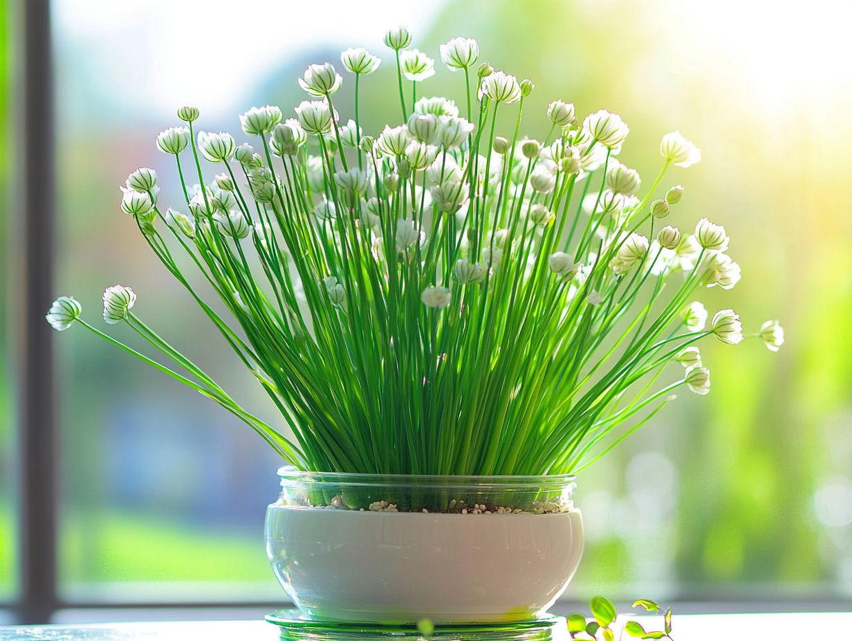 Freshly harvested hydroponic chives ready for use