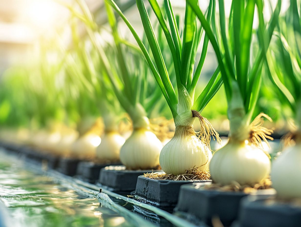 Hydroponic onions growth video