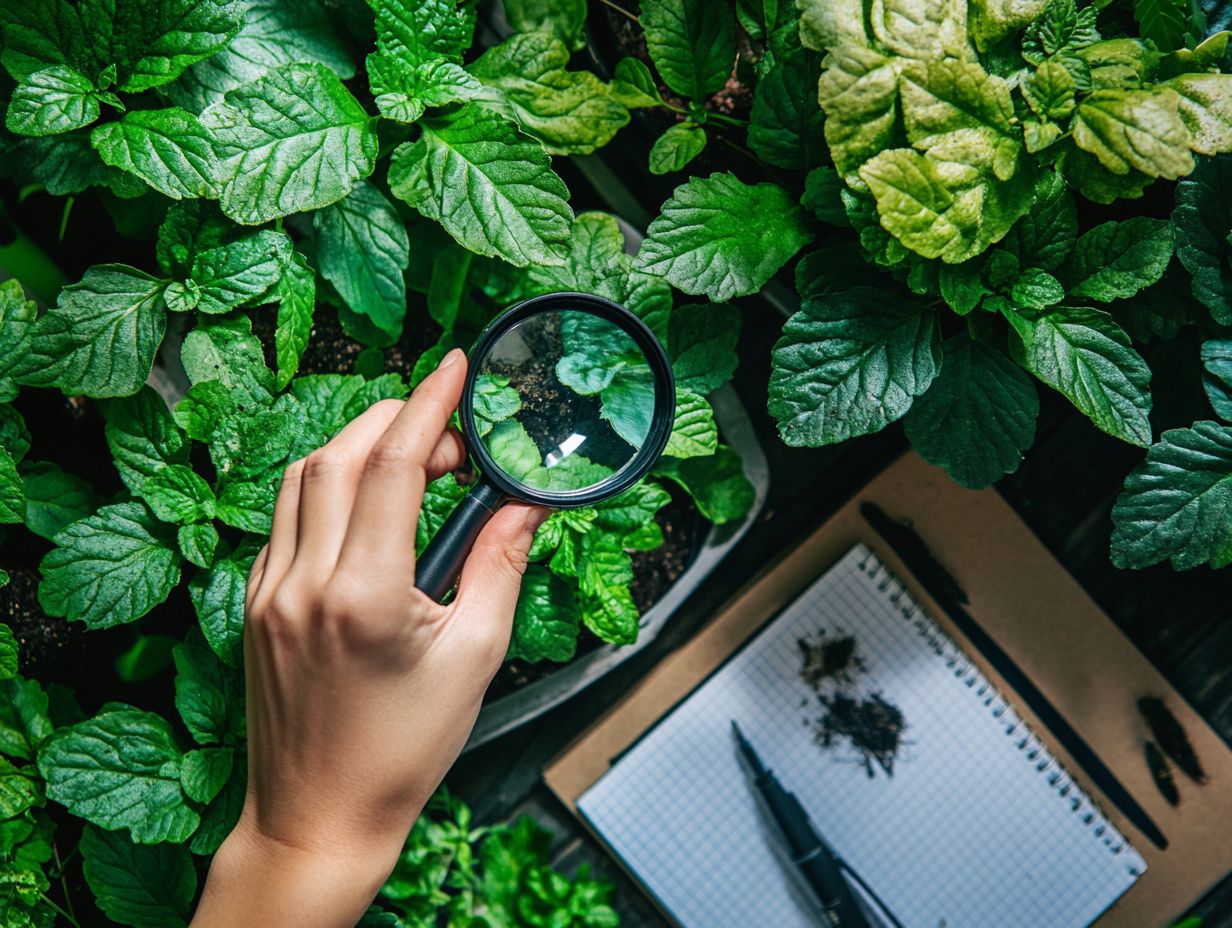 A gardener applying organic pesticides to treat pest problems in hydroponic plants.