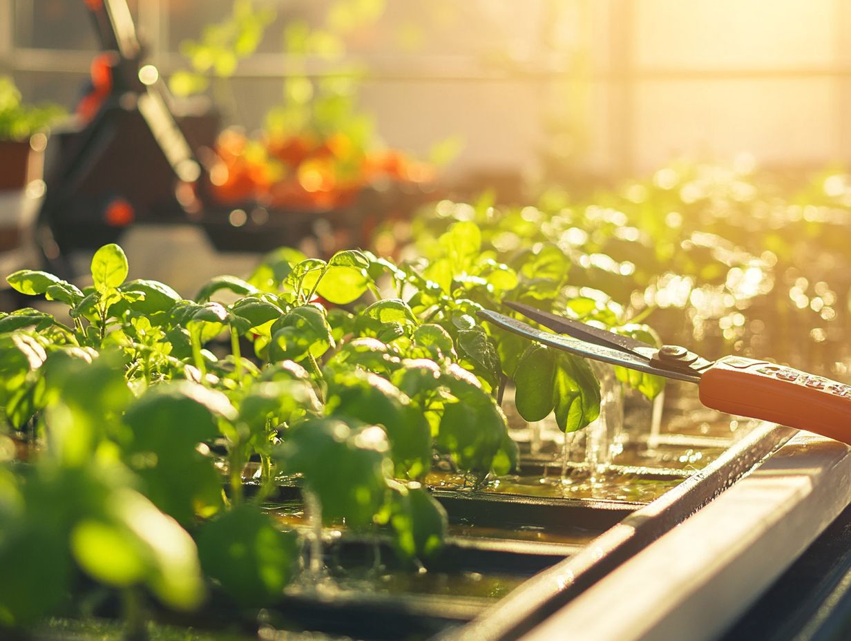 Illustration explaining hydroponic growing systems and their maintenance importance.