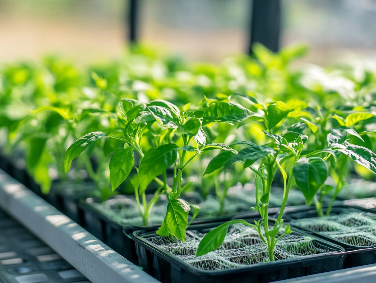 Illustration of a hydroponic system for peppers