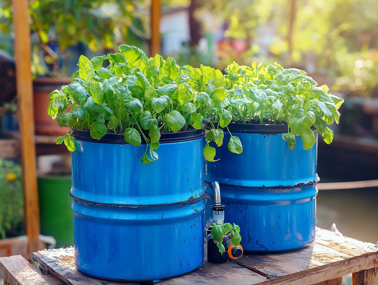 Illustration of tips for maintaining and troubleshooting a barrel hydroponic system