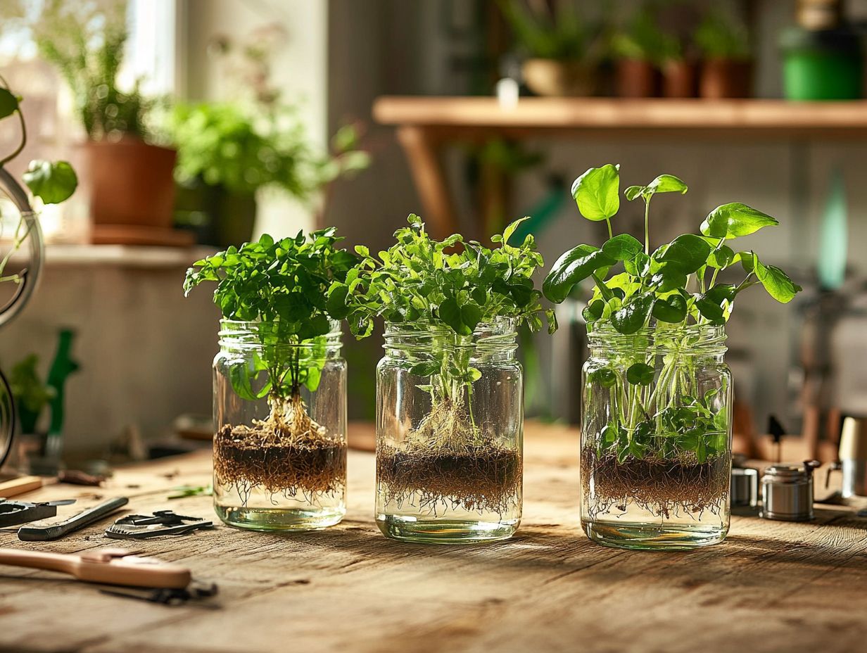 Vibrant hydroponic garden with fresh herbs