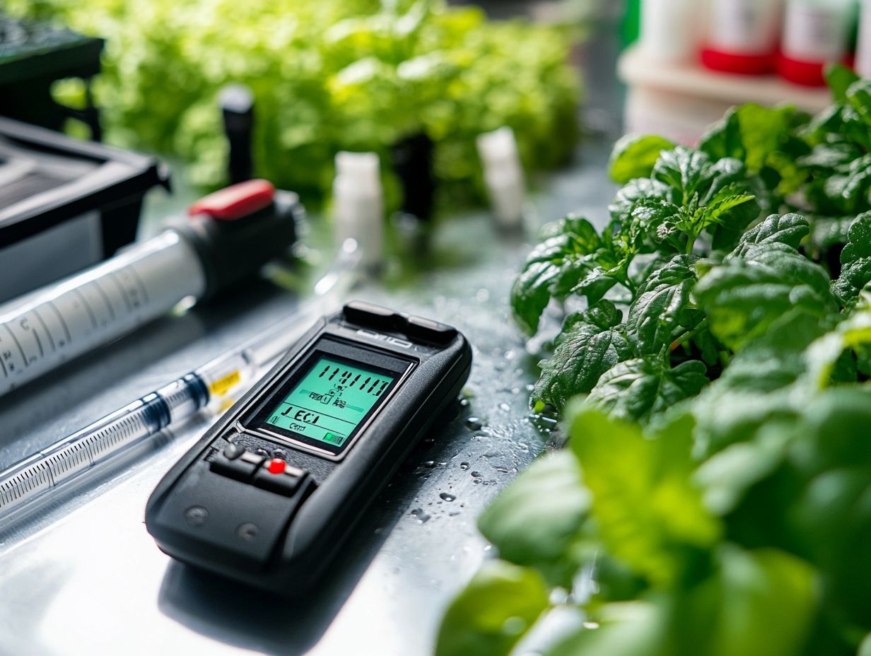 Diagram illustrating how to interpret EC readings in hydroponics.