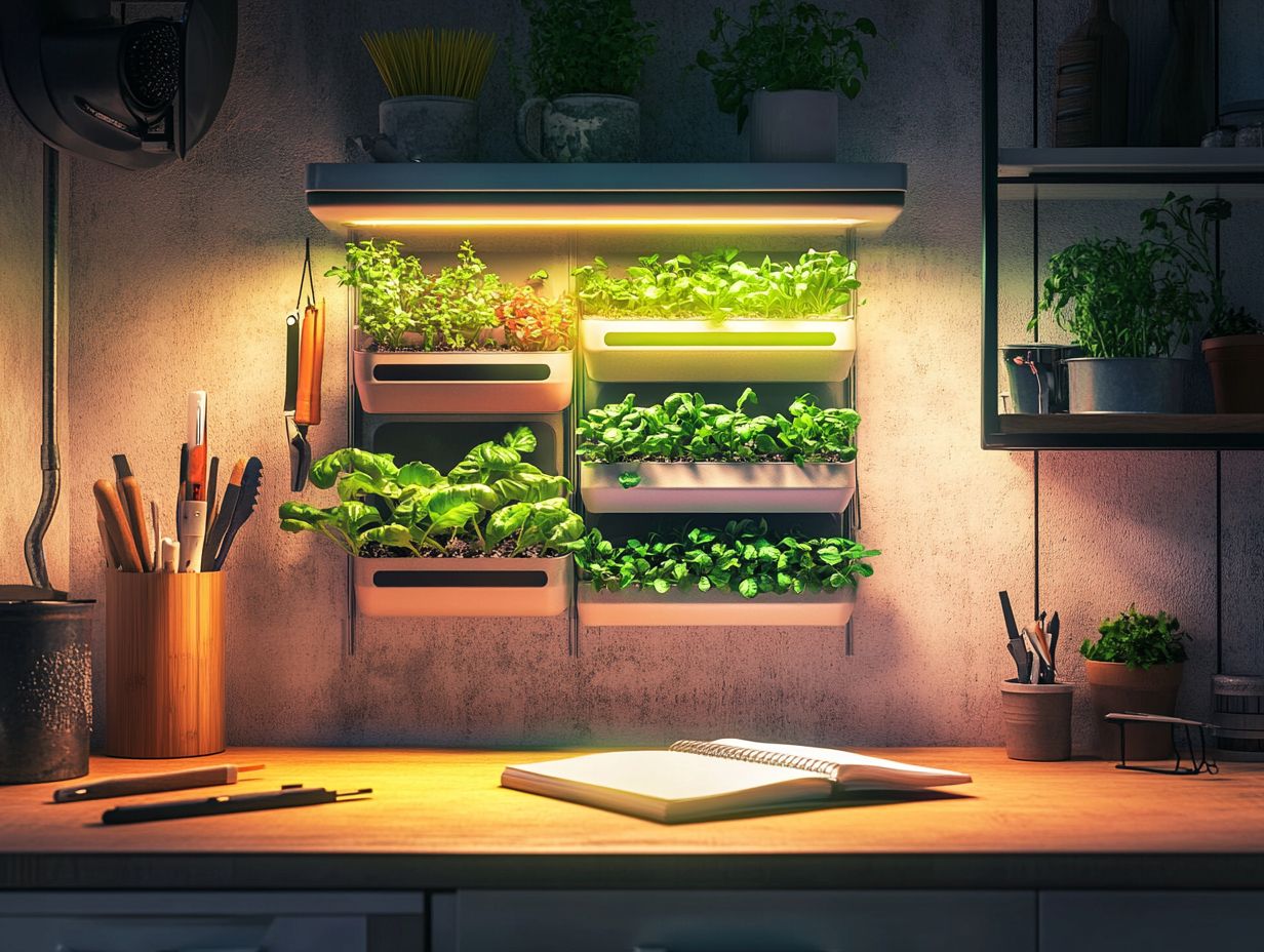 A visual representation of factors to consider for a hydroponic system