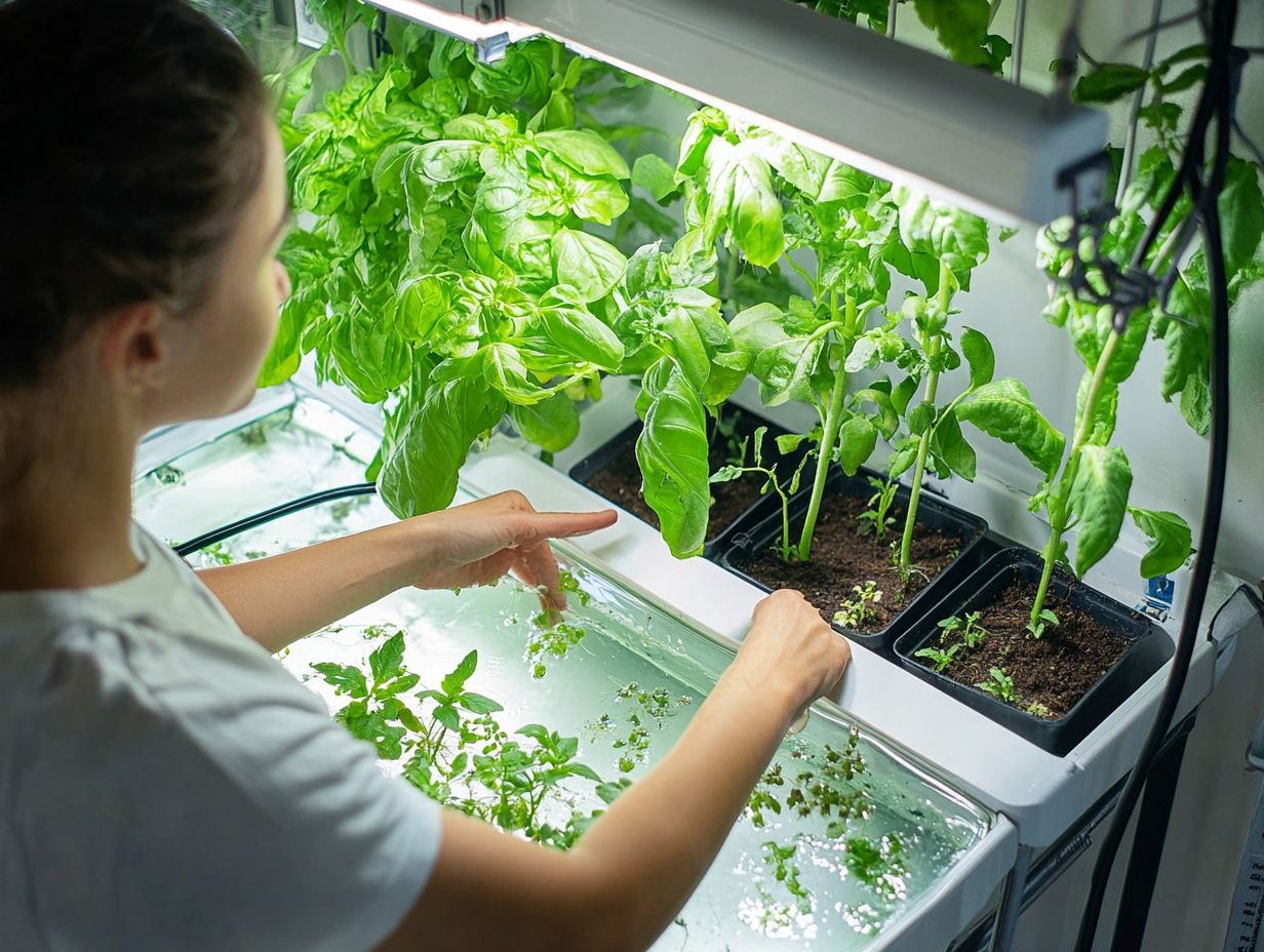 Diagram illustrating optimal conditions to prevent algae growth in hydroponics