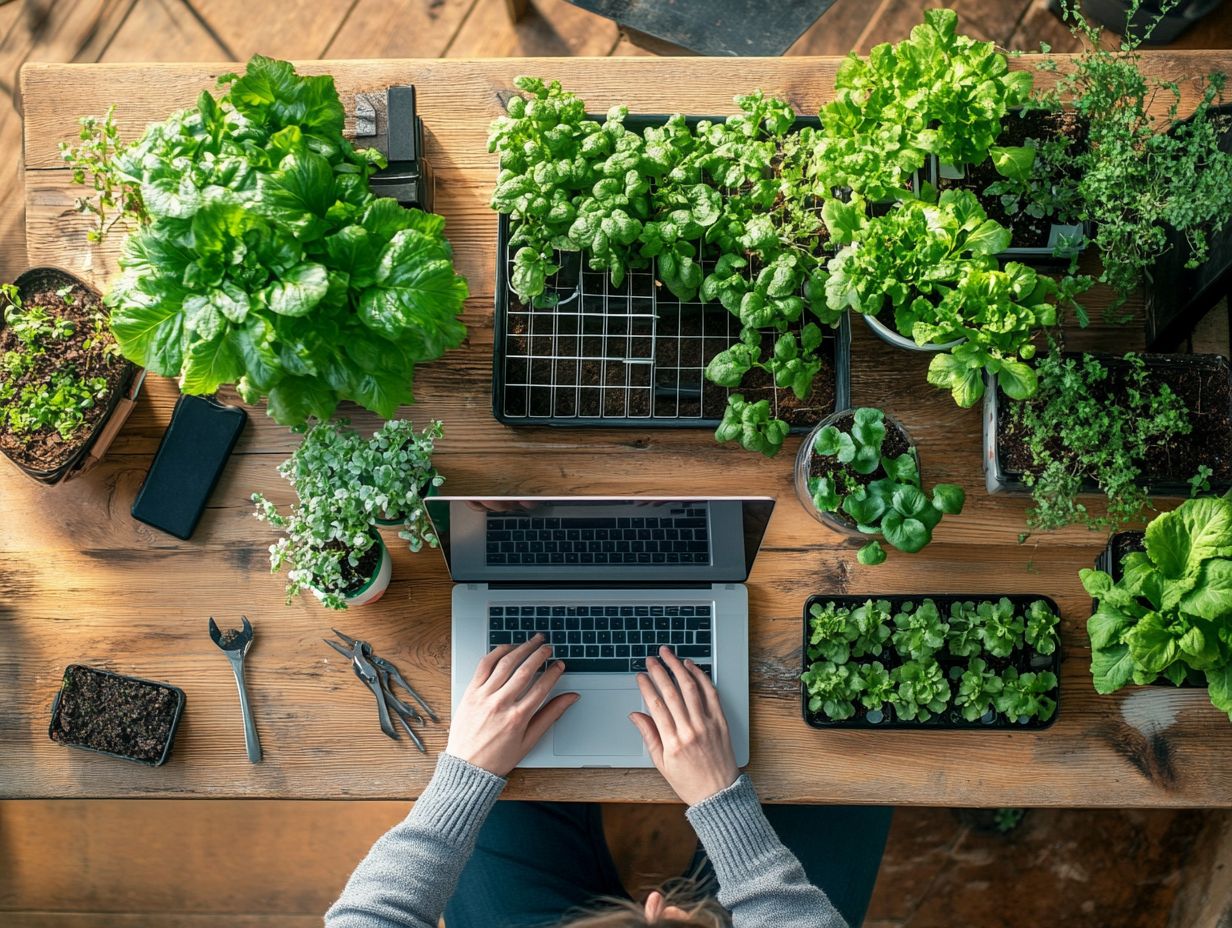 Illustration of setting up hydroponic gardening