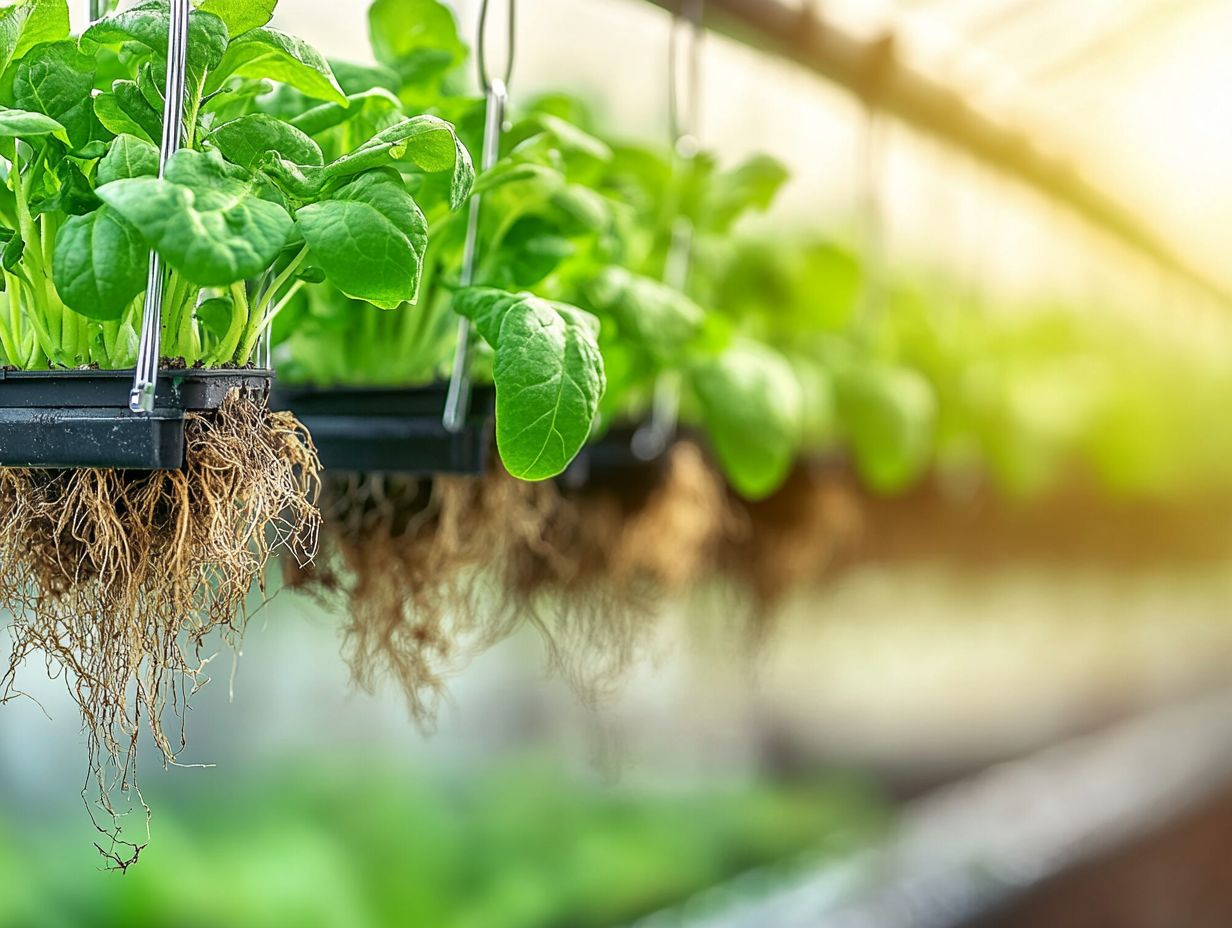 Hydroponic plants thriving under controlled light and temperature conditions