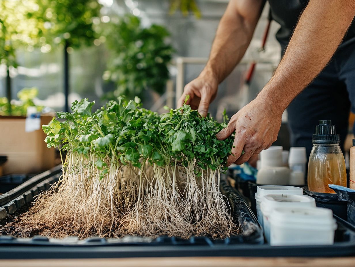 What are some signs of root rot in hydroponic plants?