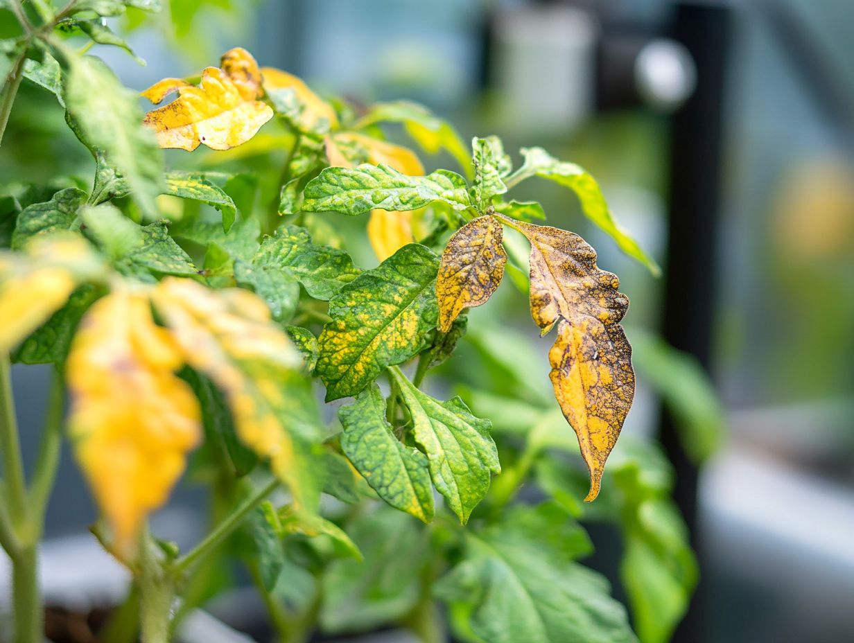 Symptoms of nutrient deficiencies in hydroponics plants