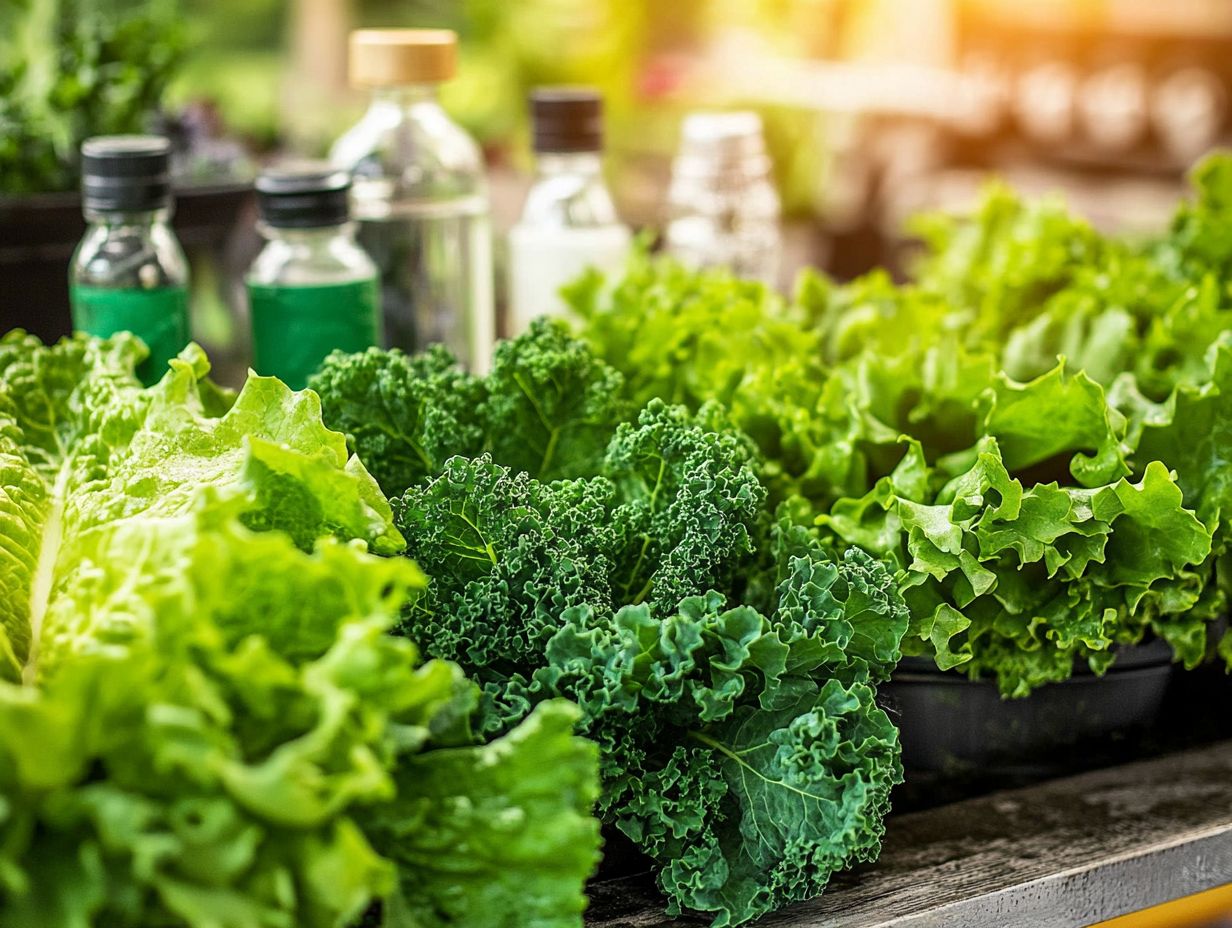 A vibrant display of leafy greens thriving in a hydroponic system, showcasing the importance of selecting the right nutrients for optimal growth.