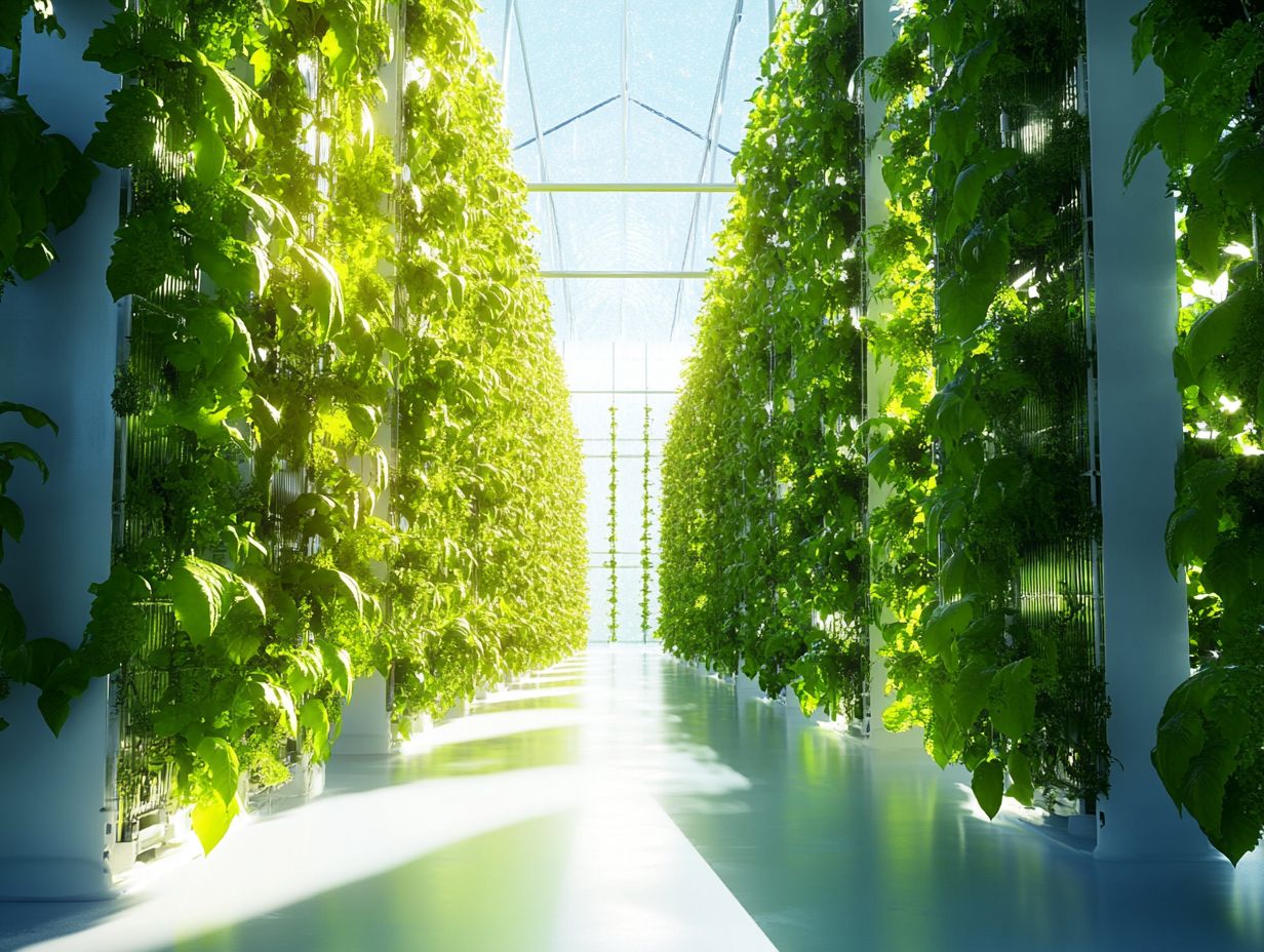 Illustration of the future of hydroponic growing systems.