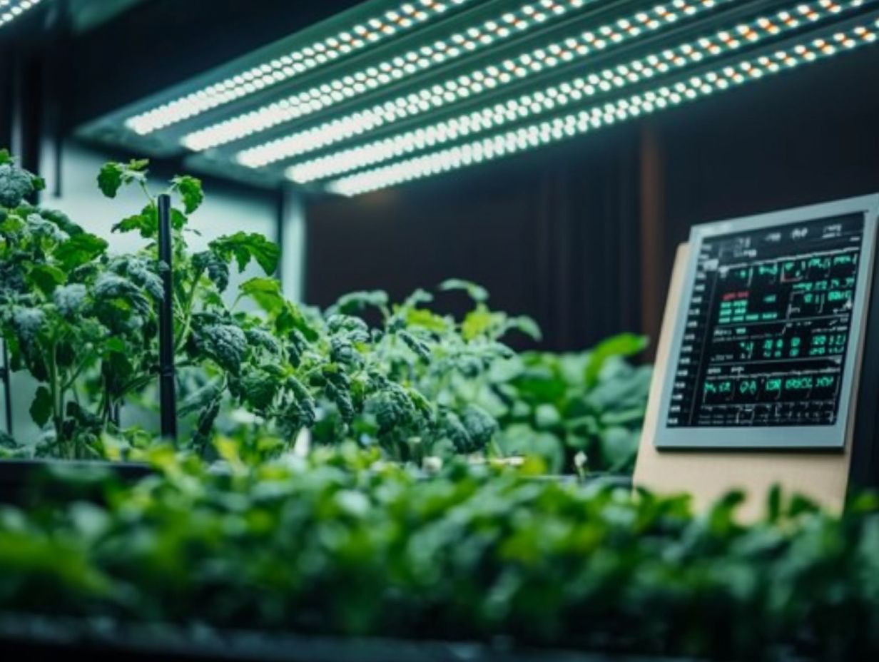 Hydroponic plants receiving optimal light exposure