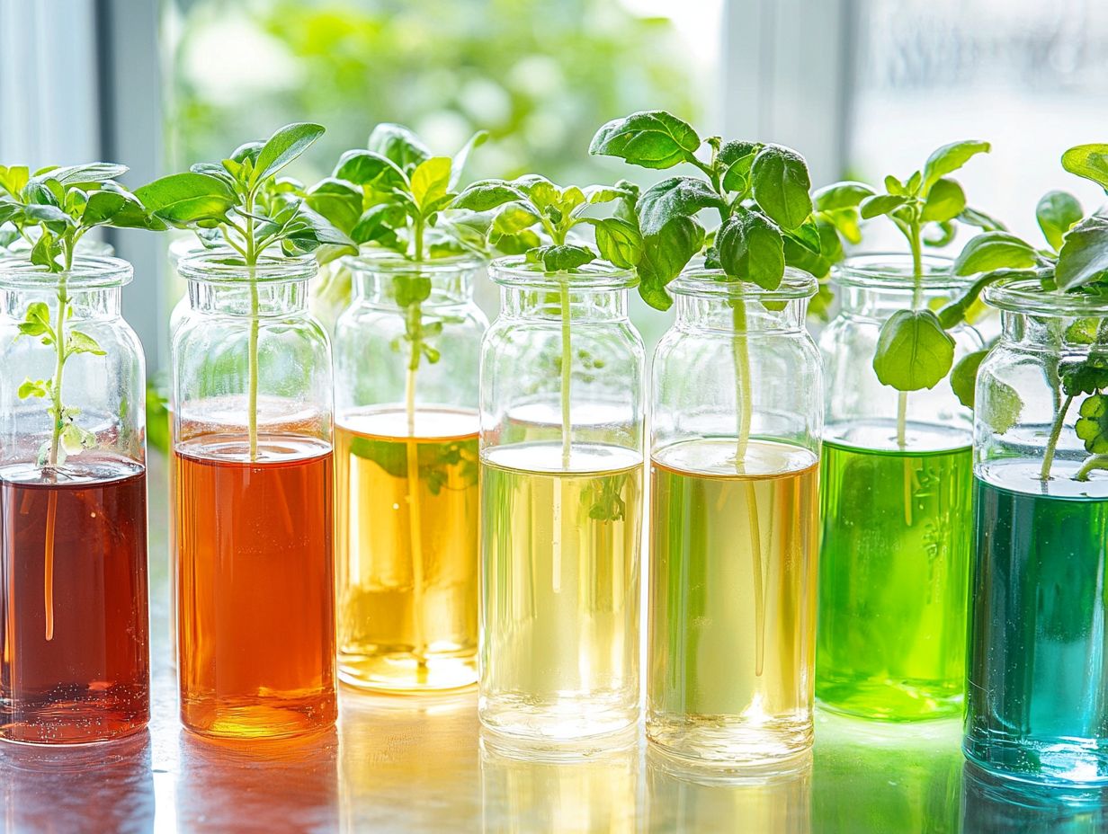 Illustration of hydroponic nutrient solutions