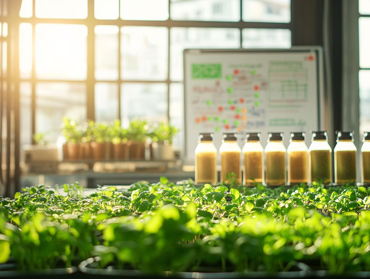 Diagram showing the four stages of the hydroponic nutrient cycle